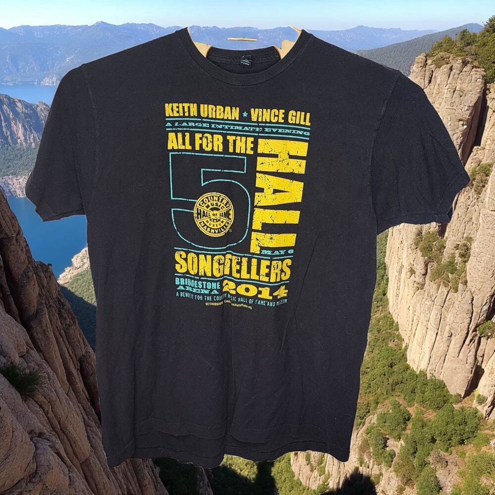 Keith Urban Vince Gill Country All For The Hall Songtellers Concert T-Shirt XL